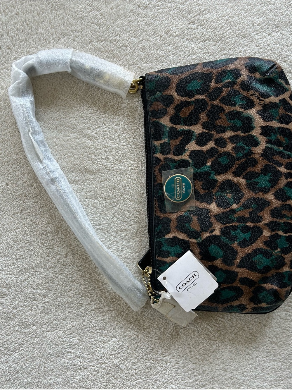 COACH Leopard Print Wristlet Bag